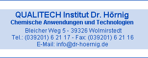 QUALITECH Institut Dr. Hrnig - Chemische Anwendungen und Technologien
